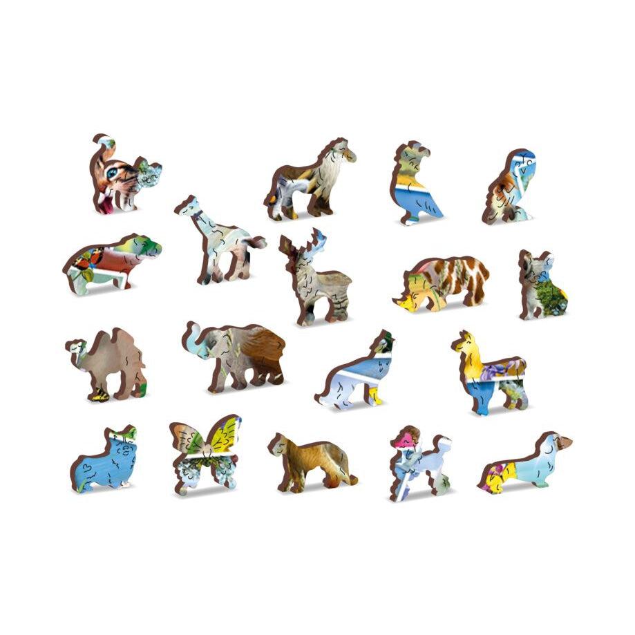 Animal Postcards 505 Piece Wood Jigsaw Puzzle Wooden City (ONLINE ORDER ONLY)