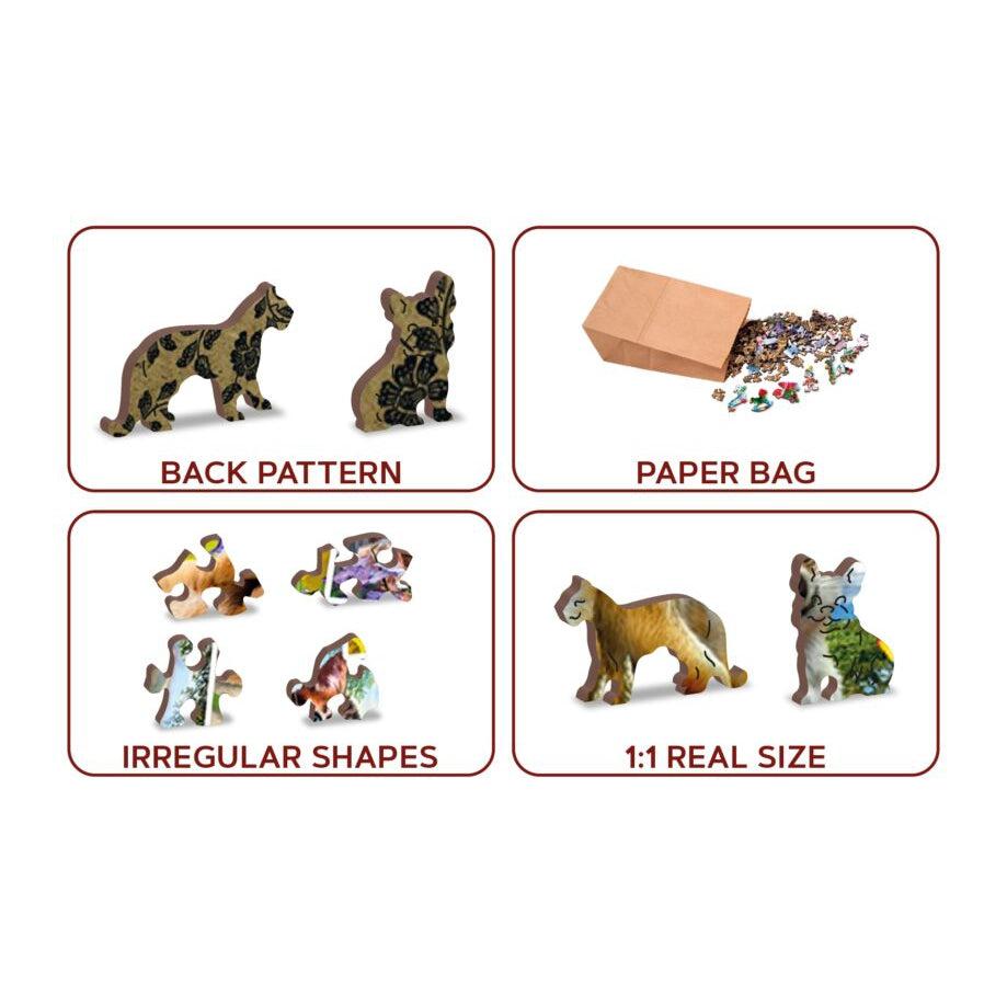 Animal Postcards 505 Piece Wood Jigsaw Puzzle Wooden City (ONLINE ORDER ONLY)