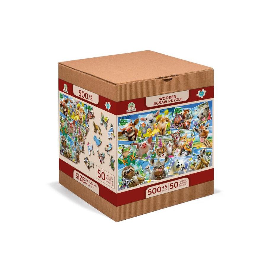Animal Postcards 505 Piece Wood Jigsaw Puzzle Wooden City (ONLINE ORDER ONLY)