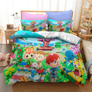 Animal Crossing Cosplay Bedding Set Duvet Cover Quilt Covers Bed Set (Online Order Only)