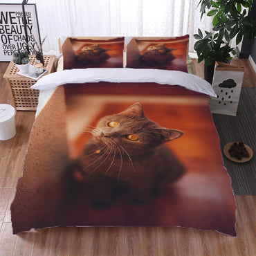 Animal Cute Cat Bedding Set Duvet Cover (Online Order Only)