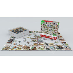 Animals of North America Vintage Stamps 500 Piece Jigsaw Puzzle Eurographics (ONLINE ORDER ONLY)