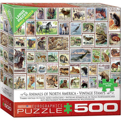 Animals of North America Vintage Stamps 500 Piece Jigsaw Puzzle Eurographics (ONLINE ORDER ONLY)