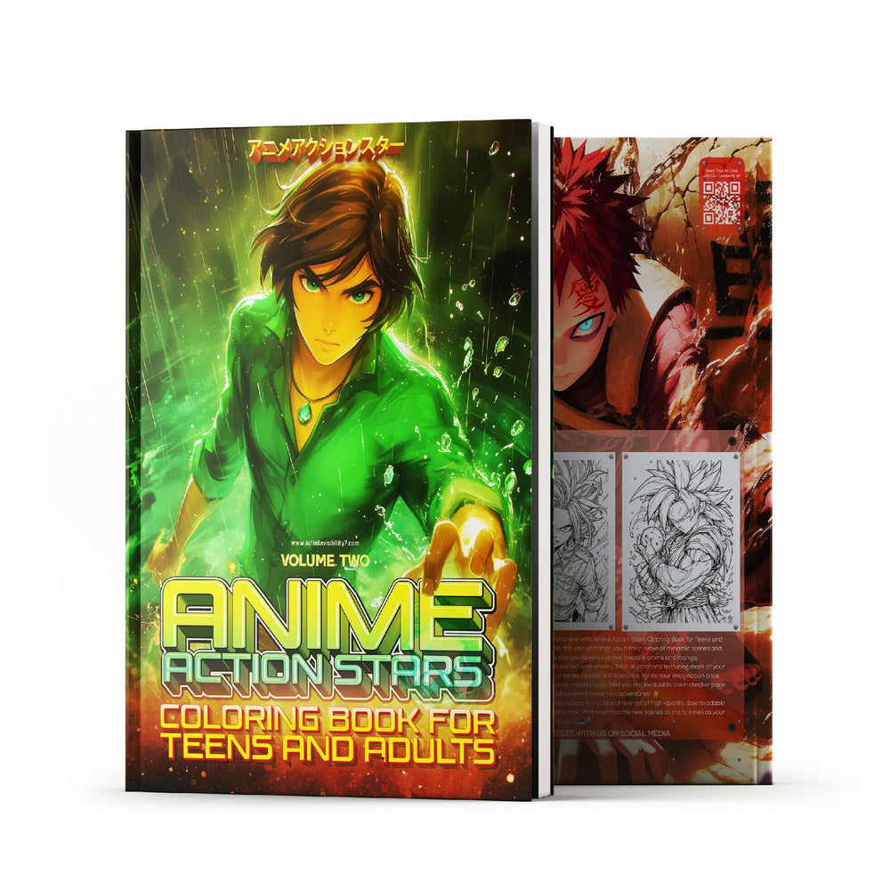 Anime Action Stars Coloring Book Vol 2 | 60 NEW Pages | Teens & Adults (ONLINE ORDER ONLY)