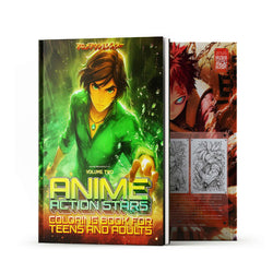 Anime Action Stars Coloring Book Vol 2 | 60 NEW Pages | Teens & Adults (ONLINE ORDER ONLY)