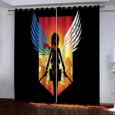 Anime Attack On Titan Pattern Curtains Blackout Window Drapes (Online Order Only)