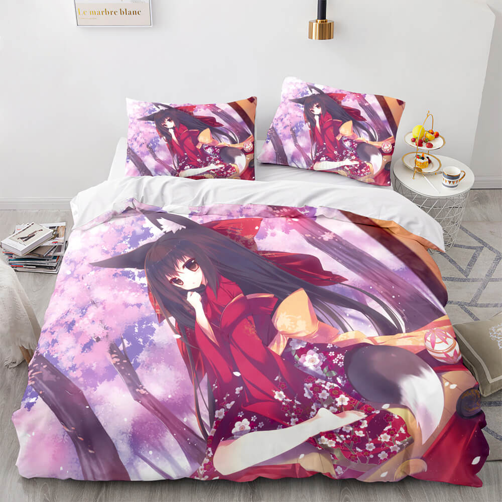 Anime Cute Girls Cosplay Bedding Sets Quilt Cover Without Filler (Online Order Only)