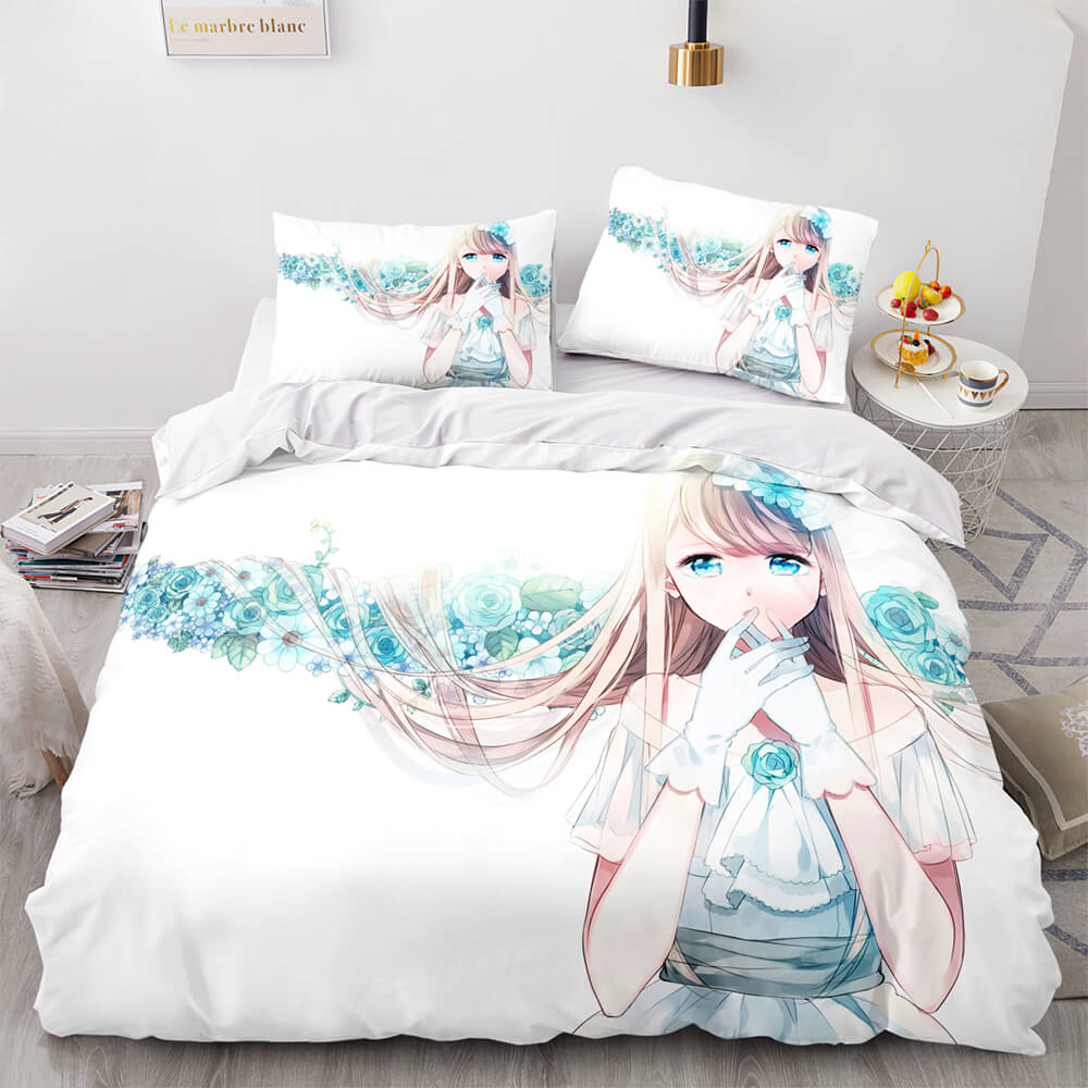 Anime Cute Girls Cosplay Bedding Sets Quilt Cover Without Filler (Online Order Only)