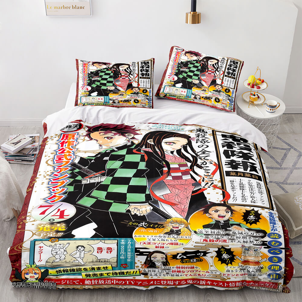 Anime Demon Slayer Cosplay Bedding Set Quilt Cover Without Filler (Online Order Only)