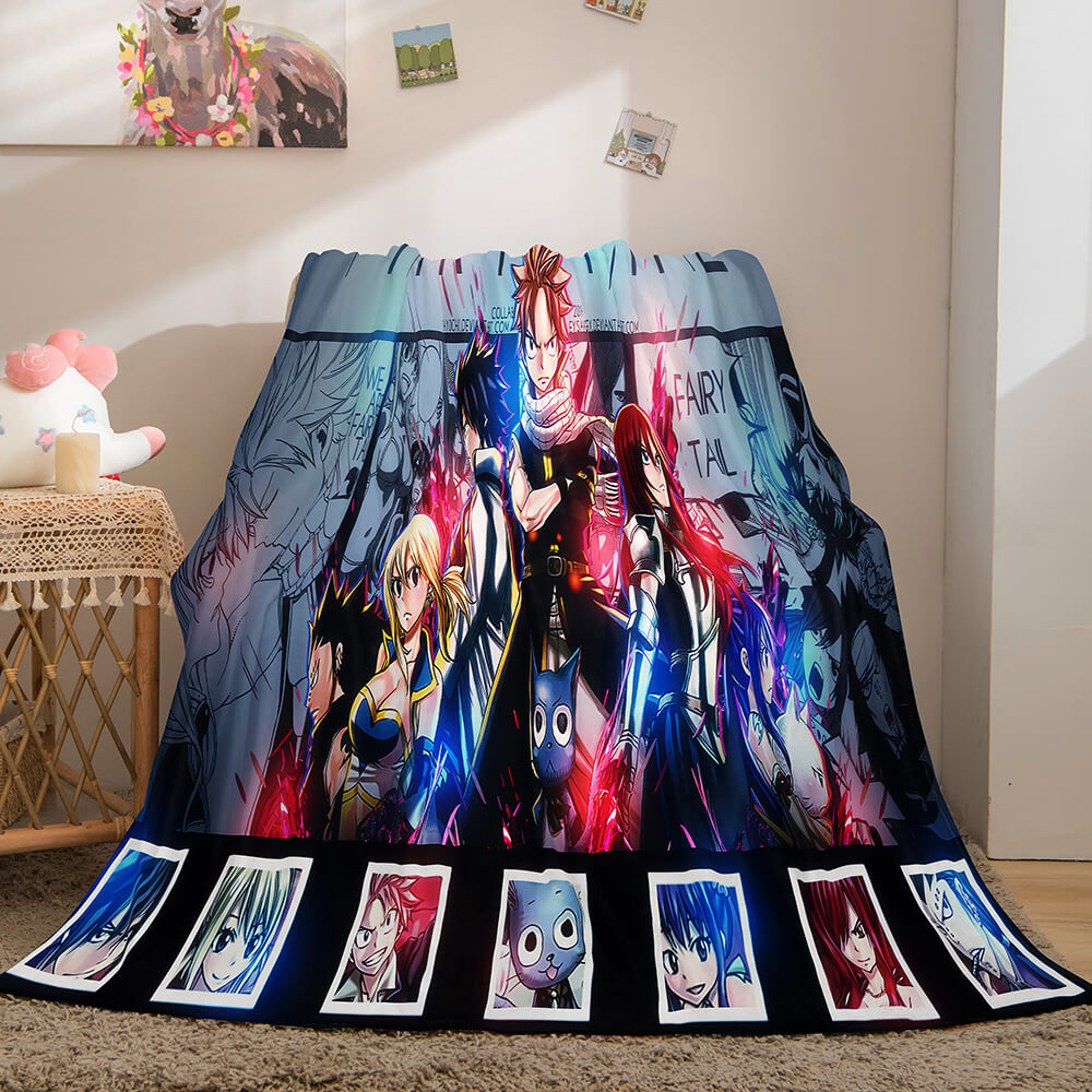 Anime Fairy Tail Flannel Caroset Throw Blanket (Online Order Only)