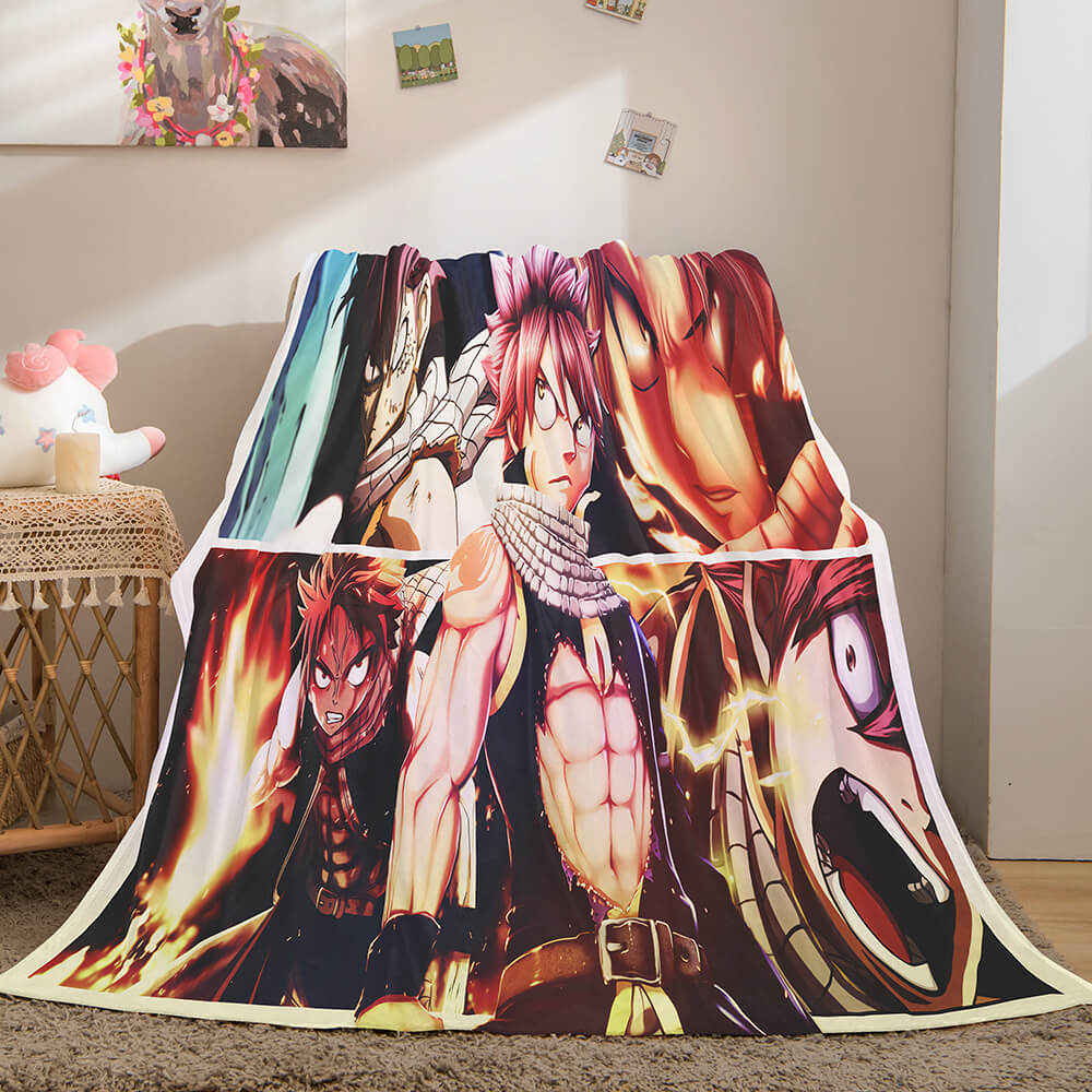 Anime Fairy Tail Flannel Caroset Throw Blanket (Online Order Only)