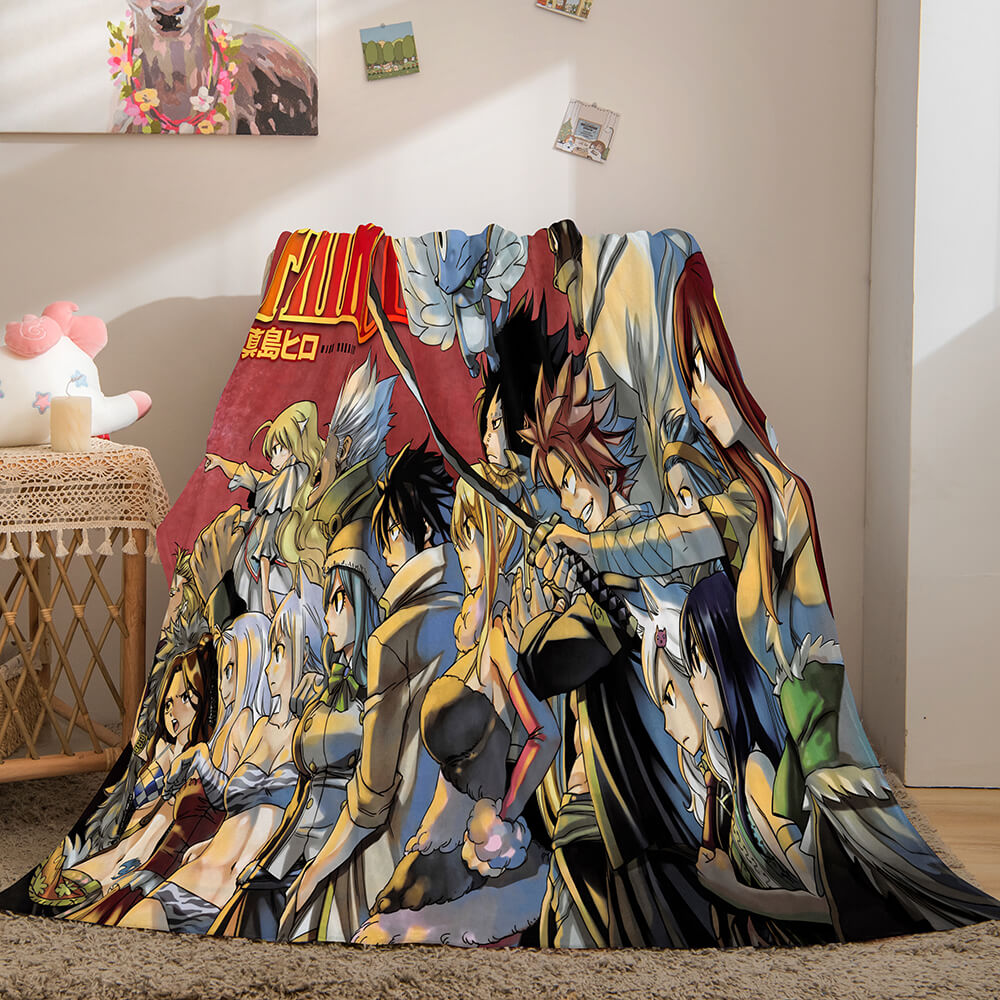 Anime Fairy Tail Flannel Caroset Throw Blanket (Online Order Only)