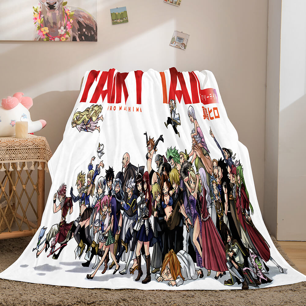 Anime Fairy Tail Flannel Caroset Throw Blanket (Online Order Only)