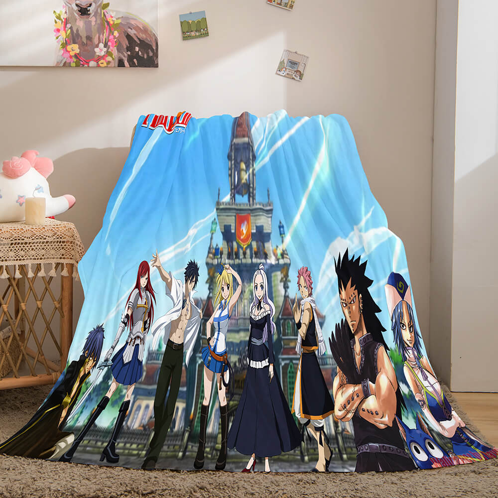 Anime Fairy Tail Flannel Caroset Throw Blanket (Online Order Only)