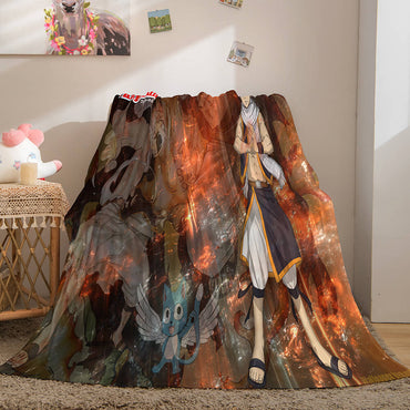 Anime Fairy Tail Flannel Caroset Throw Blanket (Online Order Only)