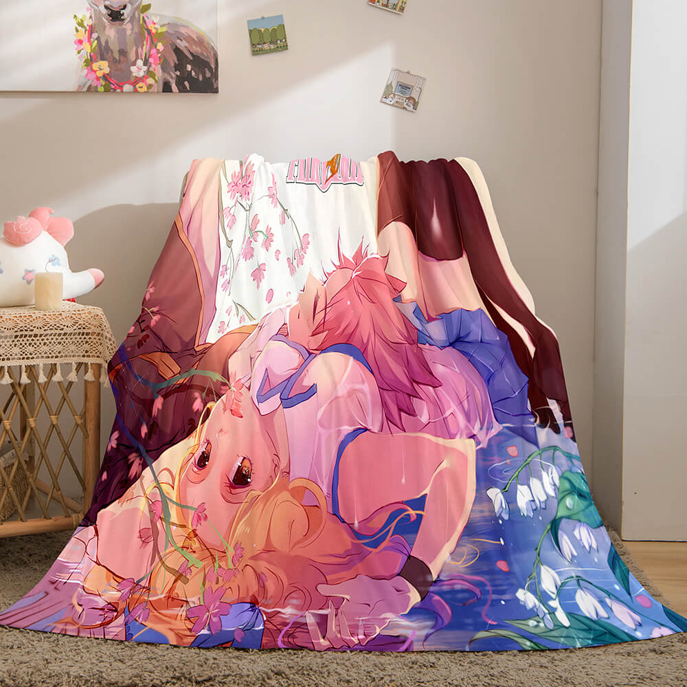 Anime Fairy Tail Flannel Caroset Throw Blanket (Online Order Only)