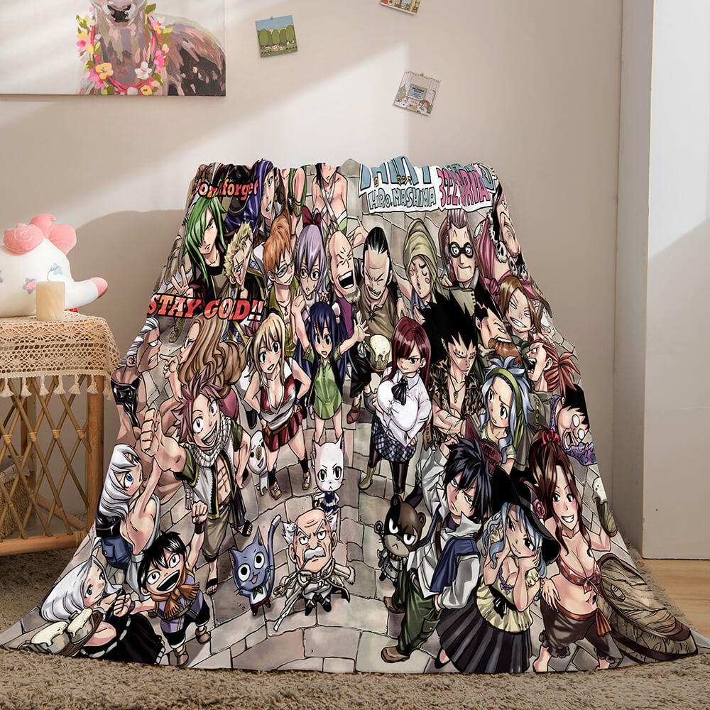 Anime Fairy Tail Flannel Caroset Throw Blanket (Online Order Only)