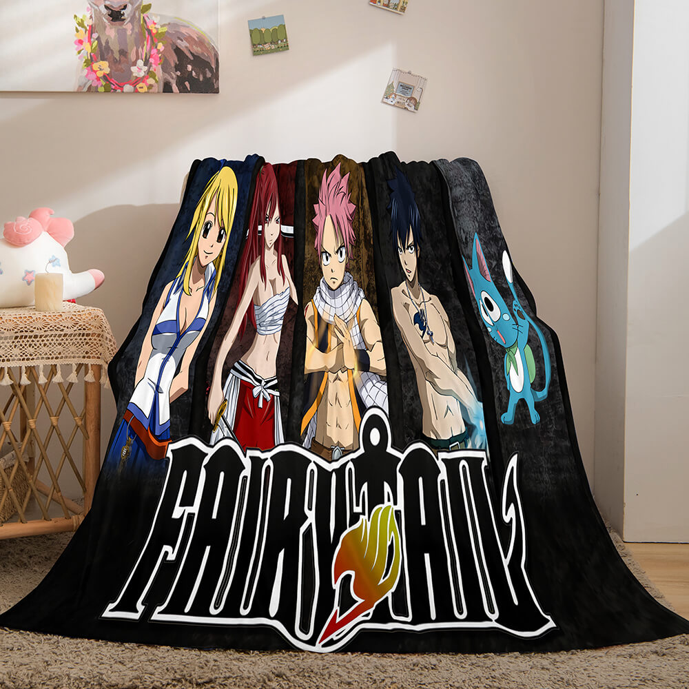 Anime Fairy Tail Flannel Caroset Throw Blanket (Online Order Only)