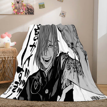 Anime Jujutsu Kaisen Flannel Throw Cosplay Blanket (Online Order Only)