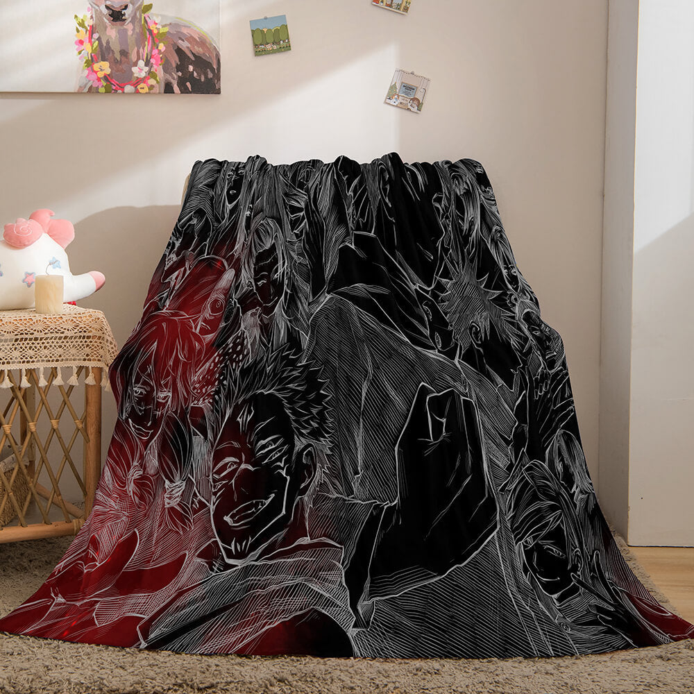 Anime Jujutsu Kaisen Flannel Throw Cosplay Blanket (Online Order Only)