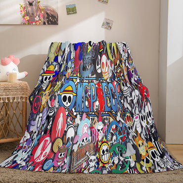 Anime ONE PIECE Cosplay Flannel Blanket Fleece Throw Blanket Sets (Online Order Only)
