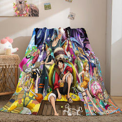 Anime ONE PIECE Cosplay Soft Flannel Fleece Throw Blanket Bedding Sets (Online Order Only)