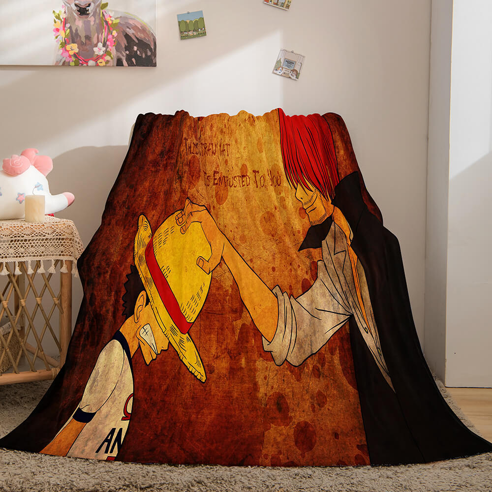 Anime ONE PIECE Cosplay Soft Flannel Fleece Throw Blanket Bedding Sets (Online Order Only)