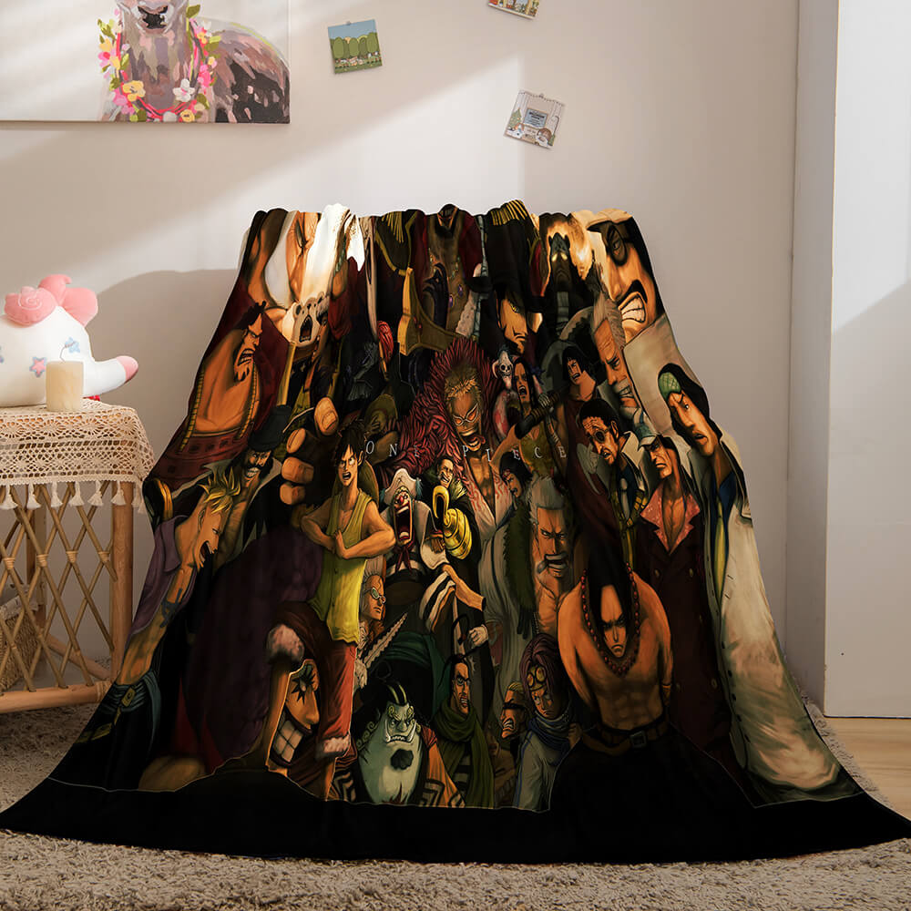 Anime ONE PIECE Cosplay Soft Flannel Fleece Throw Blanket Bedding Sets (Online Order Only)