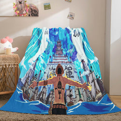 Anime ONE PIECE Cosplay Soft Flannel Fleece Throw Blanket Bedding Sets (Online Order Only)