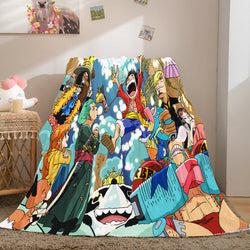 Anime ONE PIECE Cosplay Soft Flannel Fleece Throw Blanket Bedding Sets (Online Order Only)