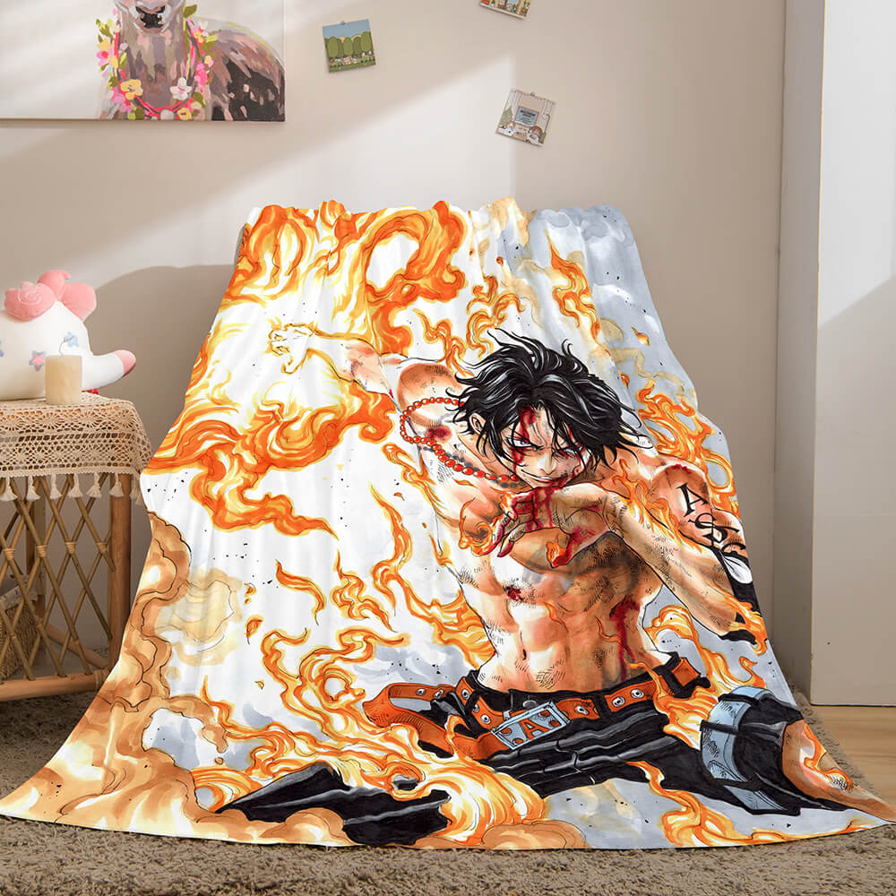 Anime ONE PIECE Cosplay Soft Flannel Fleece Throw Blanket Bedding Sets (Online Order Only)