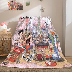 Anime ONE PIECE Cosplay Soft Flannel Fleece Throw Blanket Bedding Sets (Online Order Only)