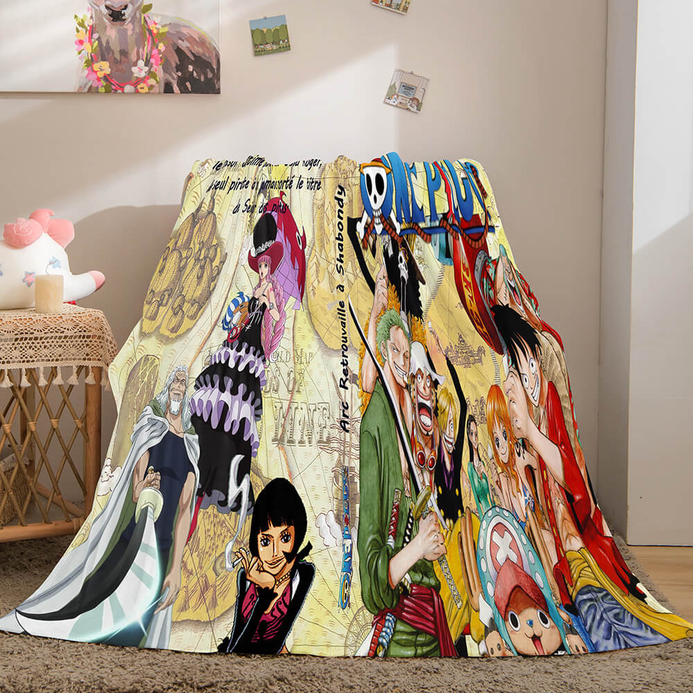 Anime ONE PIECE Cosplay Soft Flannel Fleece Throw Blanket Bedding Sets (Online Order Only)