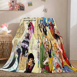 Anime ONE PIECE Cosplay Soft Flannel Fleece Throw Blanket Bedding Sets (Online Order Only)