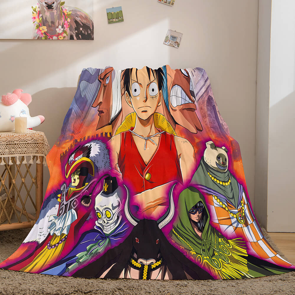 Anime ONE PIECE Cosplay Soft Flannel Fleece Throw Blanket Bedding Sets (Online Order Only)