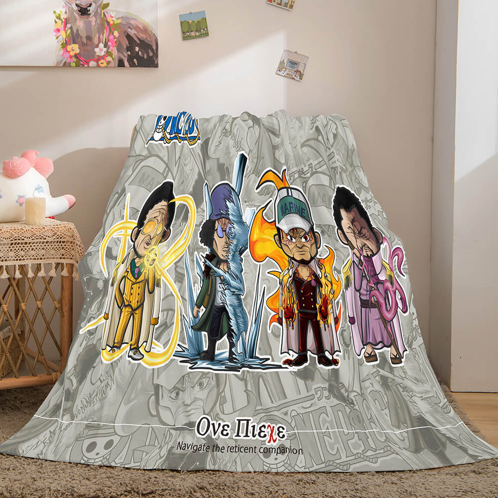 Anime ONE PIECE Cosplay Soft Flannel Fleece Throw Blanket Bedding Sets (Online Order Only)
