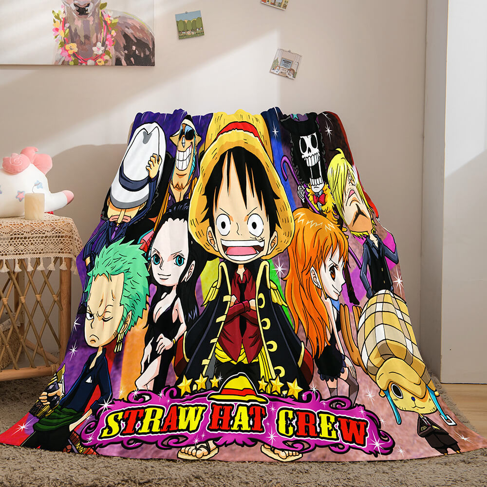 Anime ONE PIECE Cosplay Soft Flannel Fleece Throw Blanket Bedding Sets (Online Order Only)