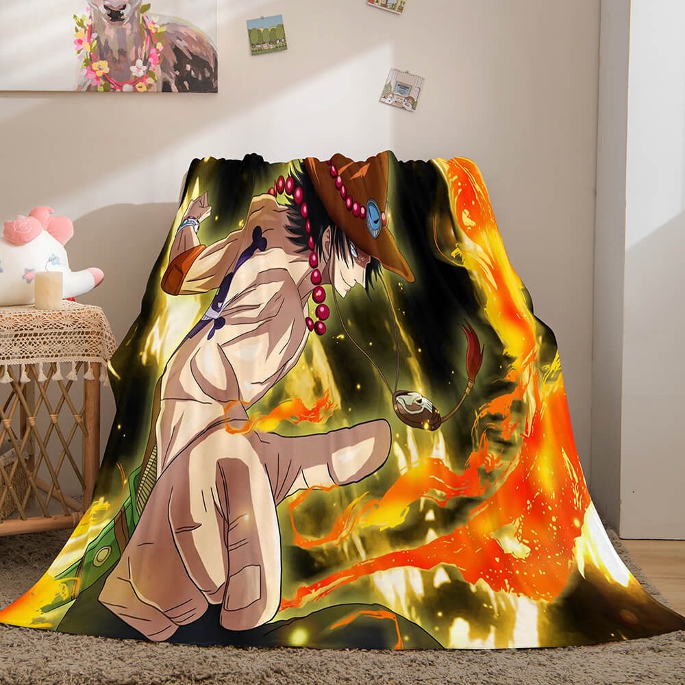 Anime ONE PIECE Cosplay Soft Flannel Fleece Throw Blanket Bedding Sets (Online Order Only)