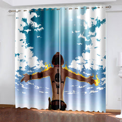 Anime One Piece Curtains Cosplay Blackout Window Drapes Room Decoration (Online Order Only)