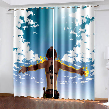 Anime One Piece Curtains Cosplay Blackout Window Drapes Room Decoration (Online Order Only)