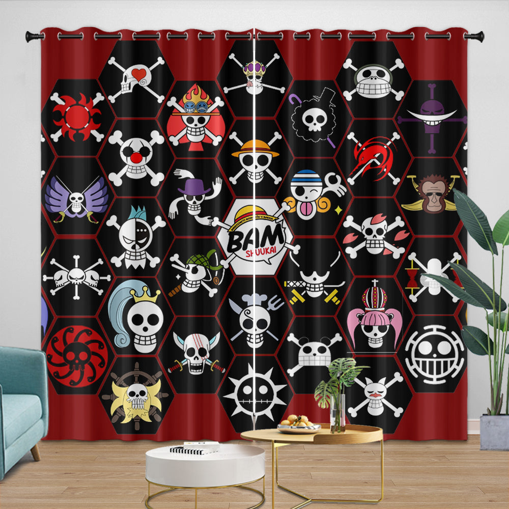 Anime One Piece Curtains Pattern Blackout Window Drapes (Online Order Only)