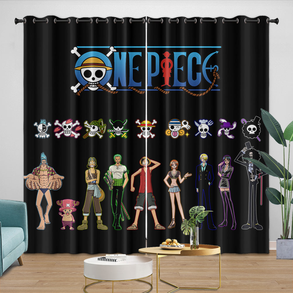 Anime One Piece Curtains Pattern Blackout Window Drapes (Online Order Only)