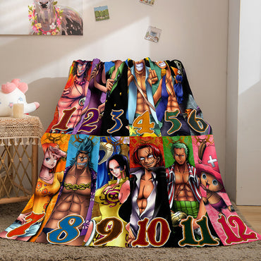 Anime One Piece Straw Hat Pirates Super Soft Flannel Throw Bed Blanket (Online Order Only)