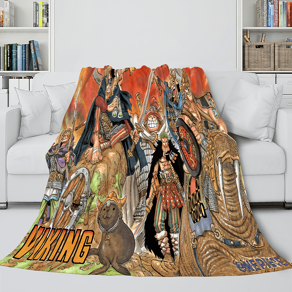 Anime One Piece Straw Hat Pirates Super Soft Flannel Throw Bed Blanket (Online Order Only)