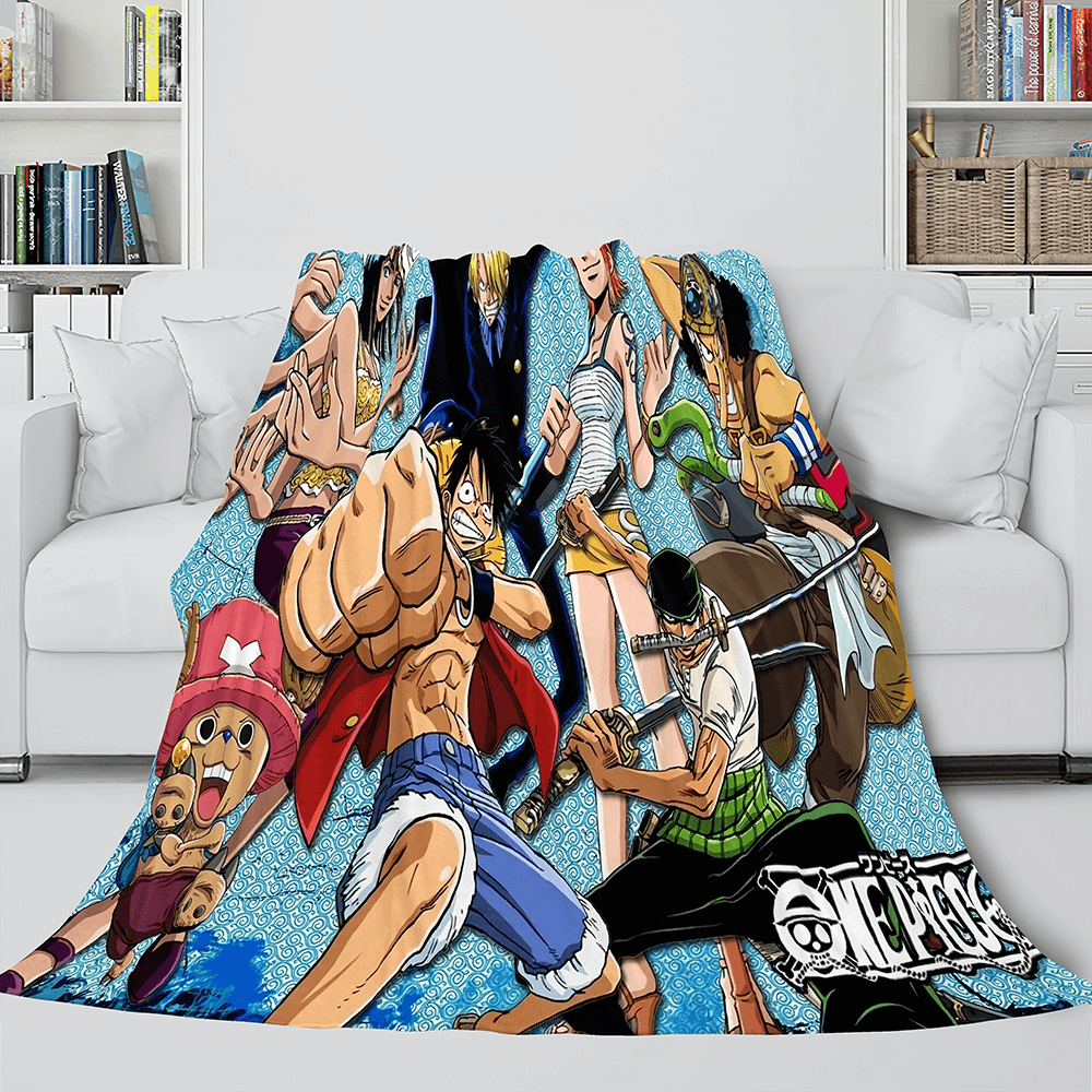 Anime One Piece Straw Hat Pirates Super Soft Flannel Throw Bed Blanket (Online Order Only)