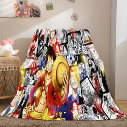 Anime One Piece Straw Hat Pirates Super Soft Flannel Throw Bed Blanket (Online Order Only)