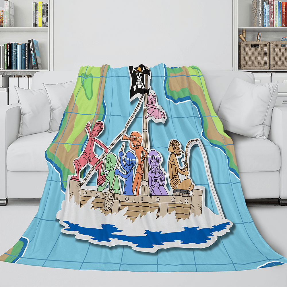 Anime One Piece Straw Hat Pirates Super Soft Flannel Throw Bed Blanket (Online Order Only)