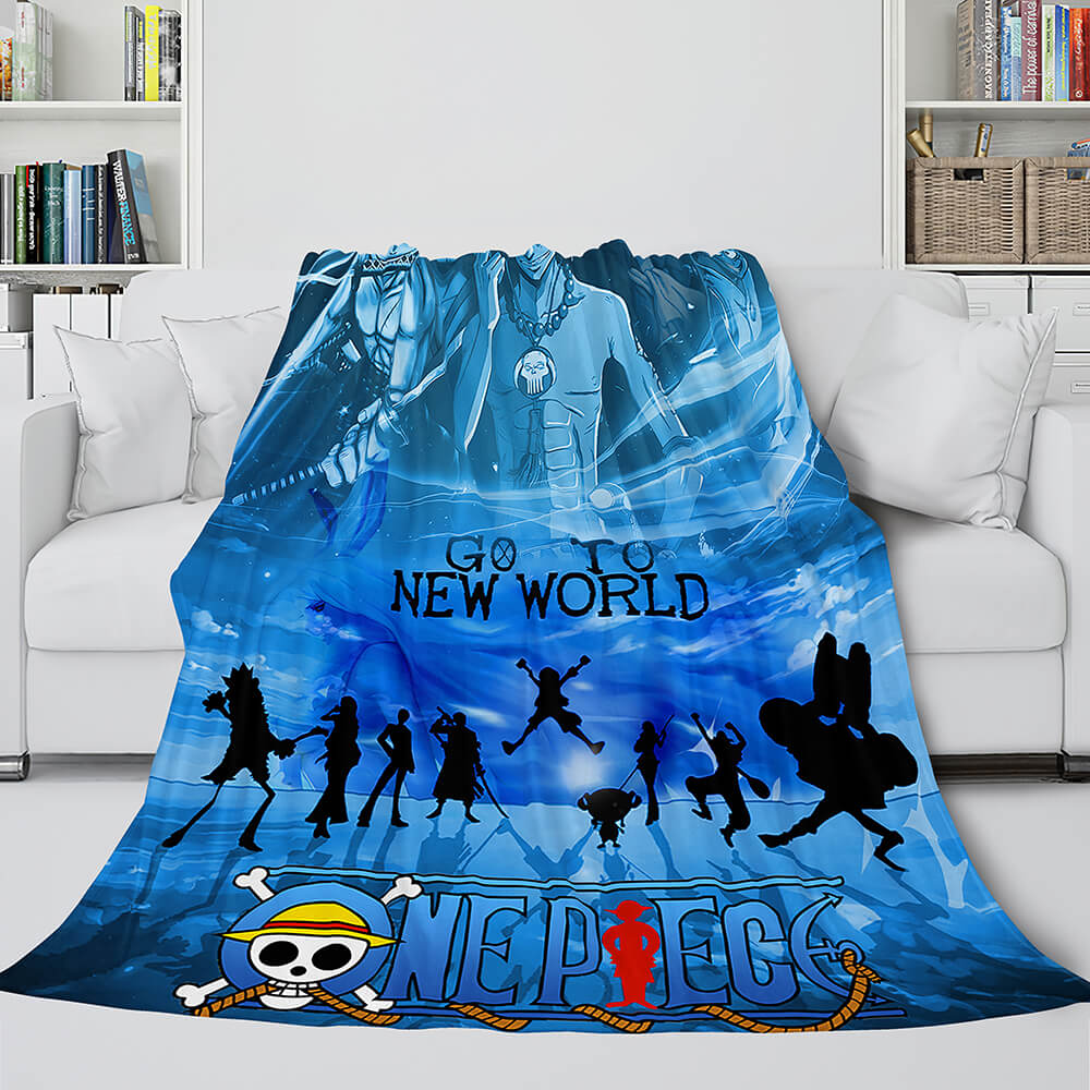 Anime One Piece Straw Hat Pirates Super Soft Flannel Throw Bed Blanket (Online Order Only)
