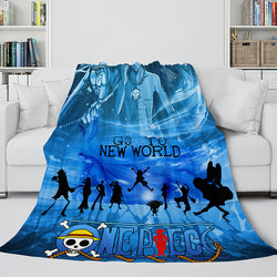 Anime One Piece Straw Hat Pirates Super Soft Flannel Throw Bed Blanket (Online Order Only)