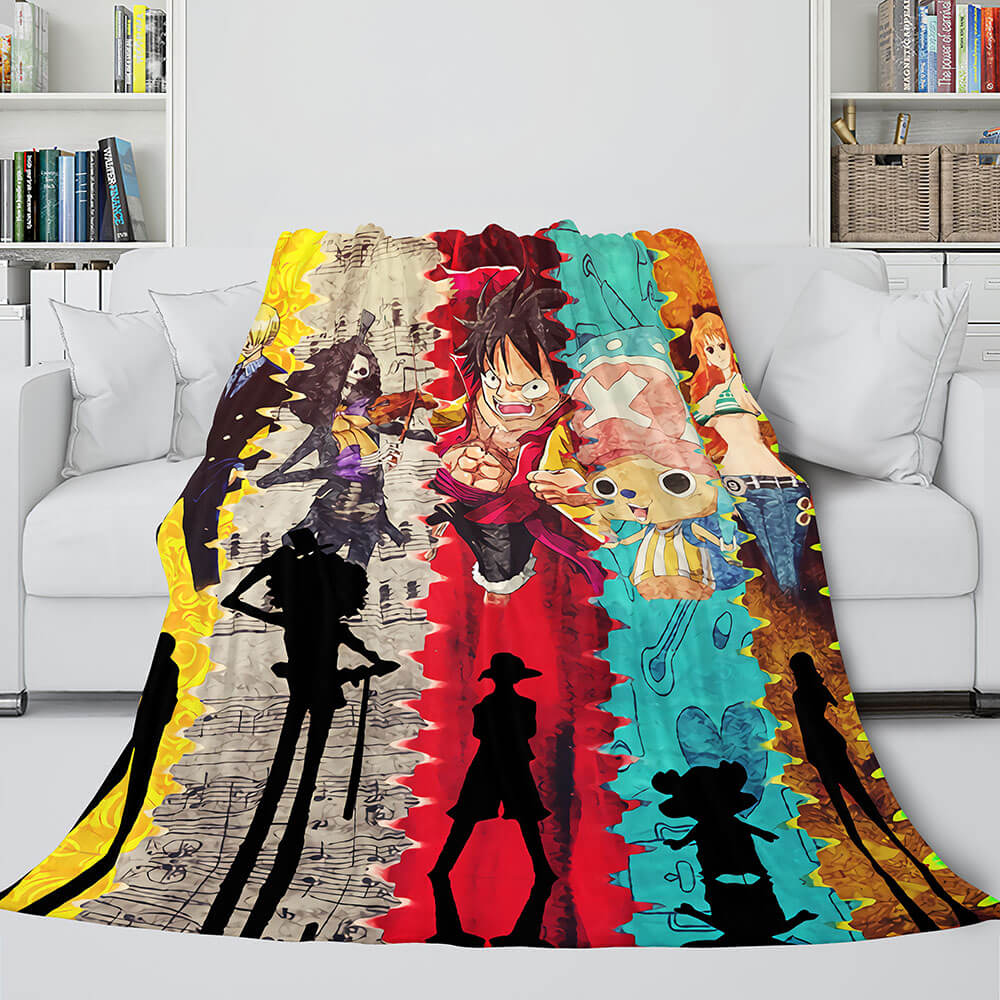 Anime One Piece Straw Hat Pirates Super Soft Flannel Throw Bed Blanket (Online Order Only)